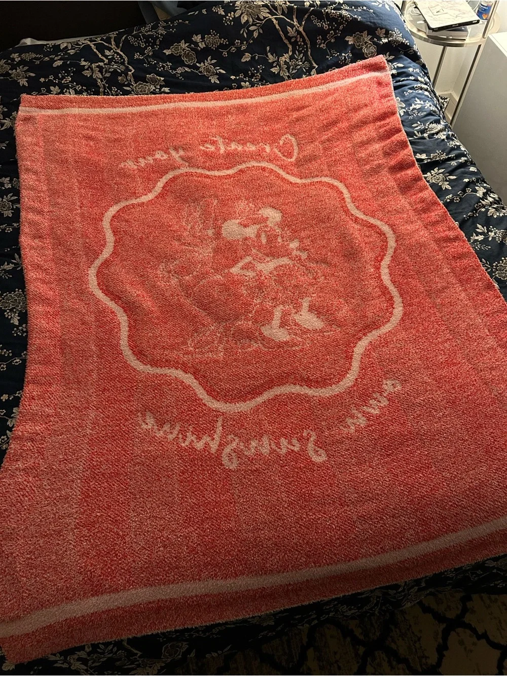 CozyChic Disney Pink and White Minnie & Daisy Striped Blanket